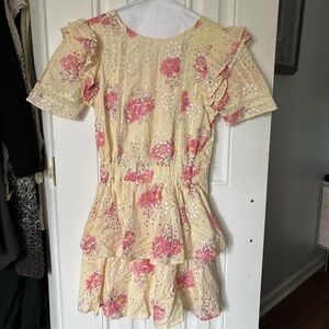 Walter Baker Cream and Pink Floral Mini Dress